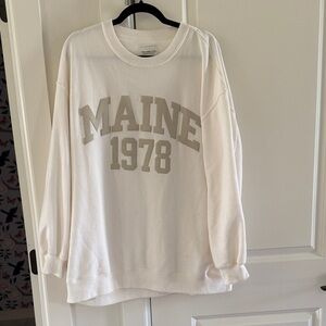 Abercrombie & Fitch Cream 'Maine 1978' Sweatshirt XL